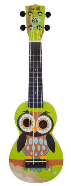 Mahalo MA1WL Art II Series Soprano Ukulele. Owl Motiff