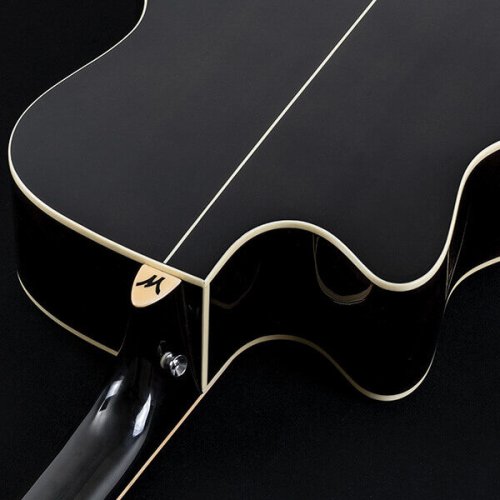 Washburn DFBACEB Deep Forest Burl Grand Auditorium Acoustic Electric Guitar. Black Fade