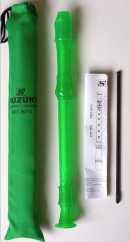 Suzuki SRG-81TG 3-Piece German Recorder. Green