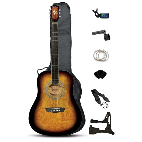 Washburn WSHAGPAKQTTB 6-String Dreadnought Acoustic Guitar Pack