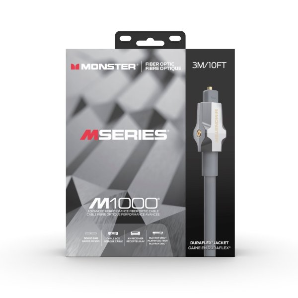 Monster VMM10014 M1000 Fiber Optic Audio Cable. 3 Meter