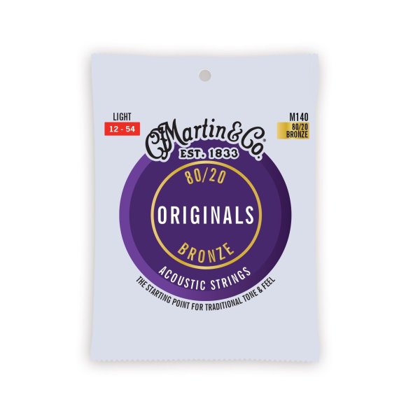 Martin M140 Original Guitar Strings. Light (12-54)
