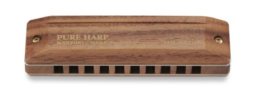 Suzuki MR-550H-A Koa Pure Harp 10-Hole Diatonic Harmonica. Key of A