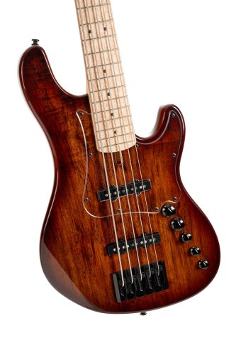 Cort GBFUSION5ABB GB Series Fusion 5 String Bass Guitar. Antique Brown Burst
