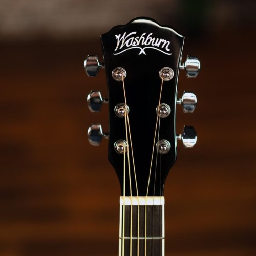 Washburn WA90CETBBPACK Learn & Play Pack Acoustic Electric Guitar Bundle. Transparent Black Burst