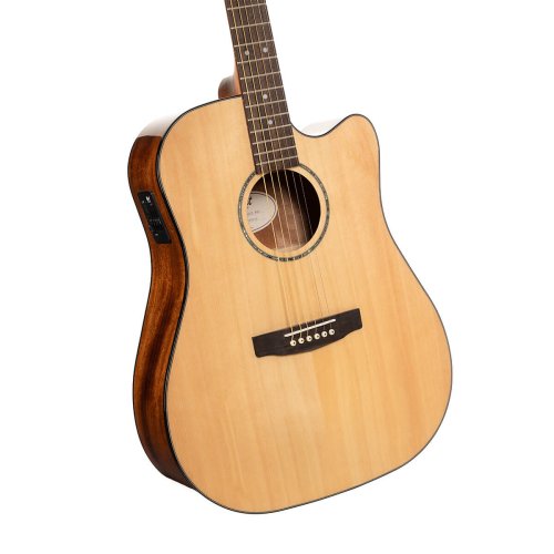 Cort EARTH60CENAT Earth Series 60 Dreadnought Acoustic Electric Guitar. Natural Glossy