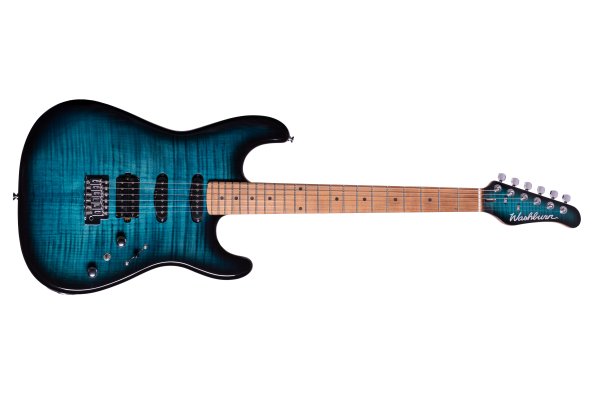 Washburn Sonamaster Elite Double Cutaway Electric Guitar. Flame Blue Burst