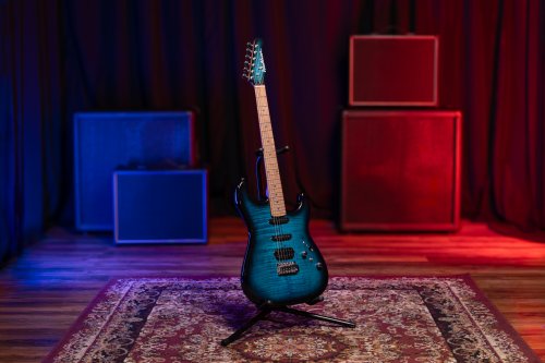 Washburn Sonamaster Elite Double Cutaway Electric Guitar. Flame Blue Burst
