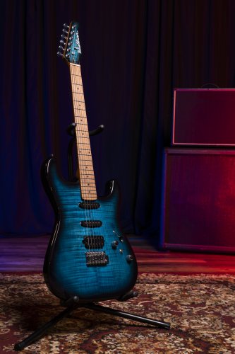 Washburn Sonamaster Elite Double Cutaway Electric Guitar. Flame Blue Burst