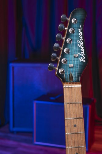 Washburn Sonamaster Elite Double Cutaway Electric Guitar. Flame Blue Burst