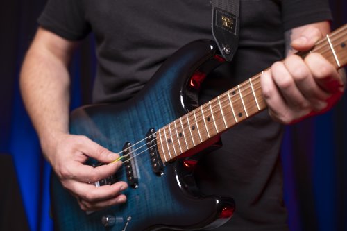 Washburn Sonamaster Elite Double Cutaway Electric Guitar. Flame Blue Burst