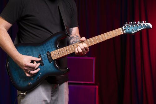Washburn Sonamaster Elite Double Cutaway Electric Guitar. Flame Blue Burst