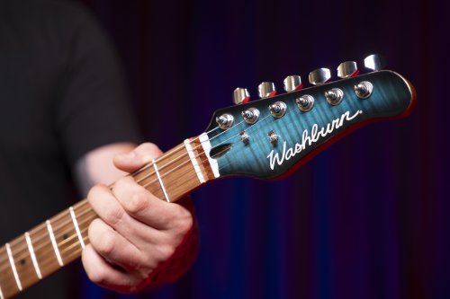 Washburn Sonamaster Elite Double Cutaway Electric Guitar. Flame Blue Burst
