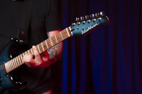 Washburn Sonamaster Elite Double Cutaway Electric Guitar. Flame Blue Burst