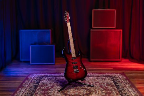 Washburn Sonamaster Elite Double Cutaway Electric Guitar. Flame Red Burst