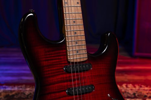 Washburn Sonamaster Elite Double Cutaway Electric Guitar. Flame Red Burst