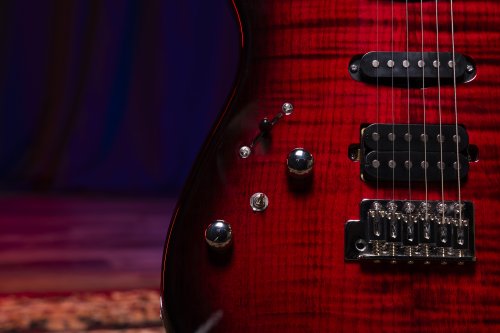 Washburn Sonamaster Elite Double Cutaway Electric Guitar. Flame Red Burst