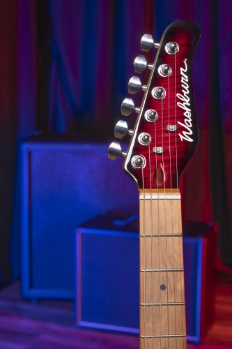 Washburn Sonamaster Elite Double Cutaway Electric Guitar. Flame Red Burst