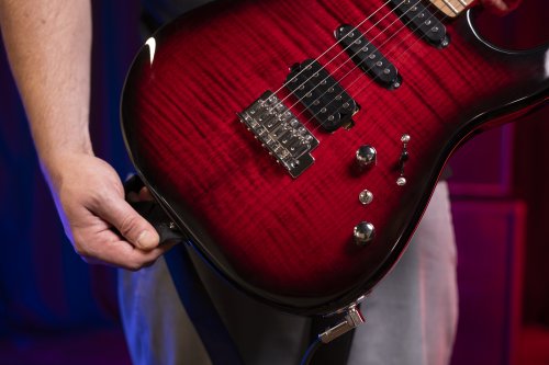 Washburn Sonamaster Elite Double Cutaway Electric Guitar. Flame Red Burst