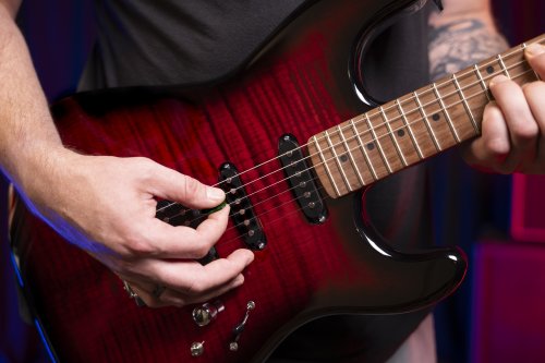 Washburn Sonamaster Elite Double Cutaway Electric Guitar. Flame Red Burst