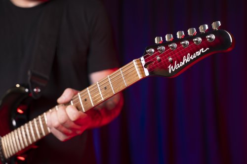 Washburn Sonamaster Elite Double Cutaway Electric Guitar. Flame Red Burst