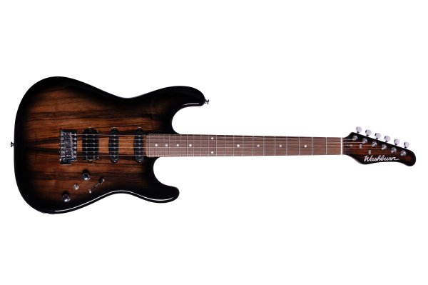 Washburn Sonamaster Elite Double Cutaway Electric Guitar. Striped Ebony