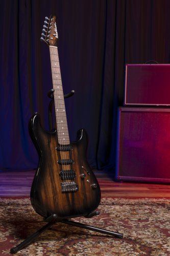 Washburn Sonamaster Elite Double Cutaway Electric Guitar. Striped Ebony