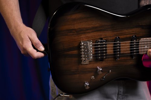 Washburn Sonamaster Elite Double Cutaway Electric Guitar. Striped Ebony