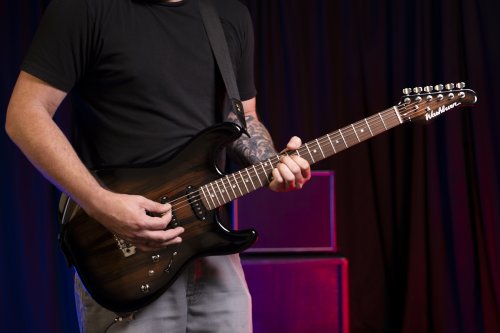 Washburn Sonamaster Elite Double Cutaway Electric Guitar. Striped Ebony