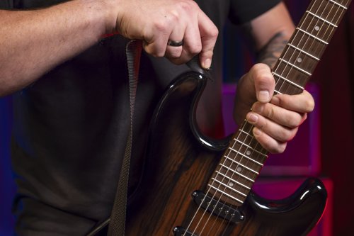 Washburn Sonamaster Elite Double Cutaway Electric Guitar. Striped Ebony