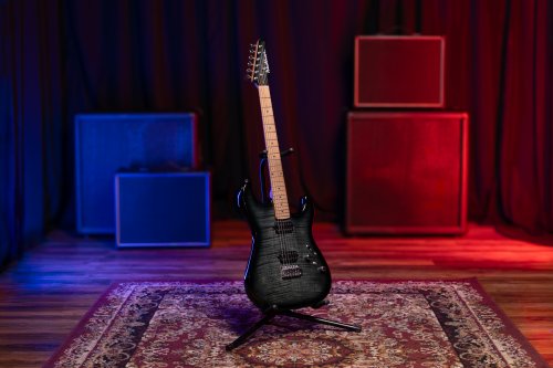 Washburn Sonamaster Elite Double Cutaway Electric Guitar. Flame Black Burst