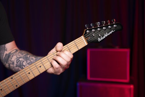 Washburn Sonamaster Elite Double Cutaway Electric Guitar. Flame Black Burst