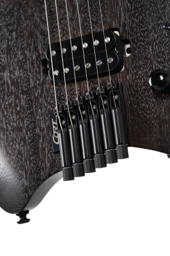 Cort Space 6GTR Multi-Scale Electric Guitar w/Gig-bag. Semi Gloss Trans Black