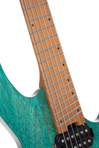 Cort Space 6GTR Multi-Scale Electric Guitar w/Gig-bag. Semi Gloss Turquoise