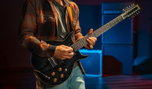 Washburn H12TB Wing Series Hawk 12-String Electric Guitar. Trans Black