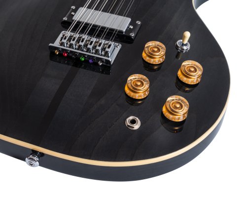 Washburn H12TB Wing Series Hawk 12-String Electric Guitar w/Gigbag. Trans Black