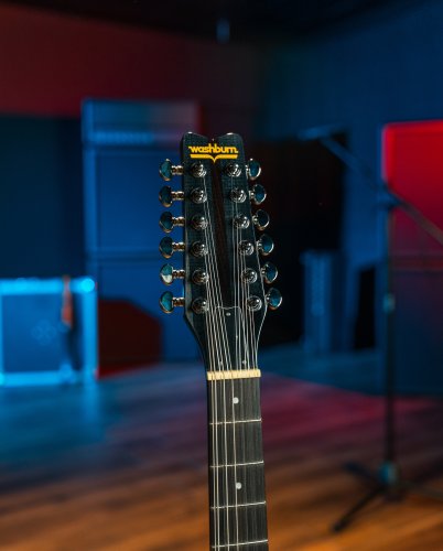 Washburn H12TB Wing Series Hawk 12-String Electric Guitar w/Gigbag. Trans Black