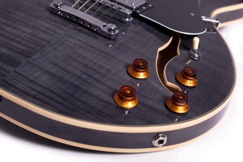 Washburn SH35TB Wing Series Semi Hollow Electric Guitar. Trans Black