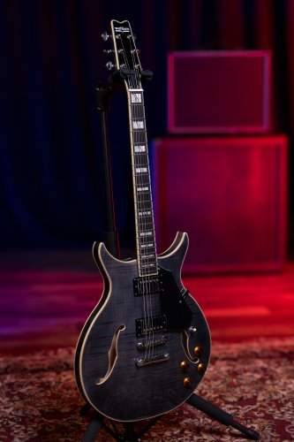 Washburn SH35TB Wing Series Semi Hollow Electric Guitar. Trans Black