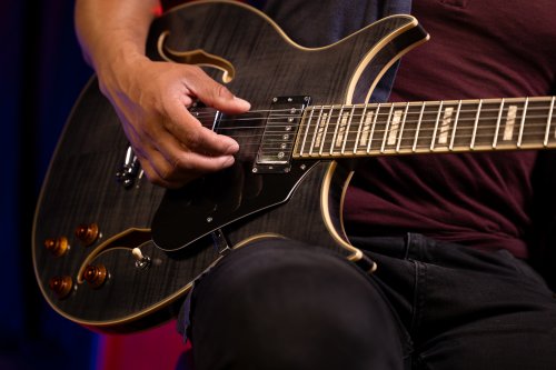 Washburn SH35TB Wing Series Semi Hollow Electric Guitar. Trans Black