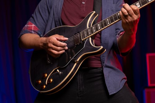 Washburn SH35TB Wing Series Semi Hollow Electric Guitar. Trans Black