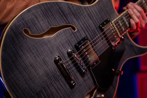 Washburn SH35TB Wing Series Semi Hollow Electric Guitar. Trans Black