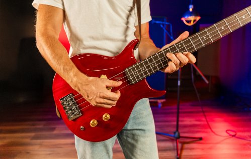 Washburn SB4R Wing Series Scavenger Electric Bass. Trans Red