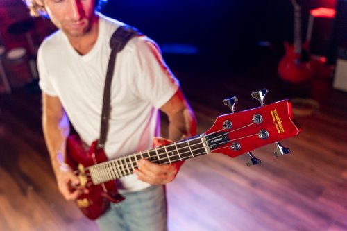 Washburn SB4R Wing Series Scavenger Electric Bass. Trans Red