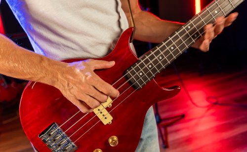 Washburn SB4R Wing Series Scavenger Electric Bass. Trans Red
