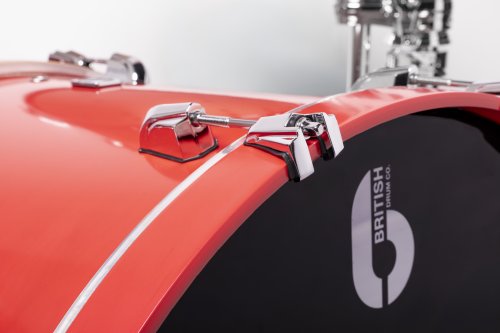 British Drum Co. ENG-22-CB-SSC Enigma Series Club Kit. Satin Scarlett 12", 16", 22"