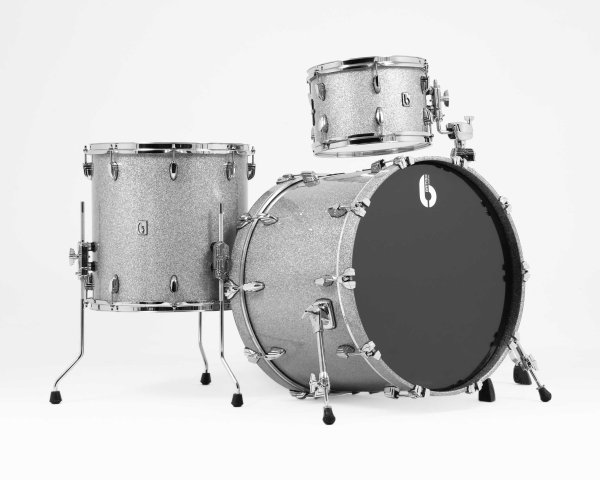 British Drum Co. LEG-22-CBUS-SHS Legend Series US Club 22 Kit. Sheffield Silver (13", 16", 22")