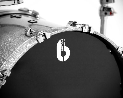 British Drum Co. LEG-22-CBUS-SHS Legend Series US Club 22 Kit. Sheffield Silver (13", 16", 22")