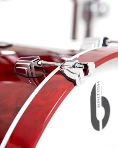 British Drum Co. LEG-22-CBUS-CLR Legend Series US Club 22 Kit. Cardinal Red (13", 16", 22")