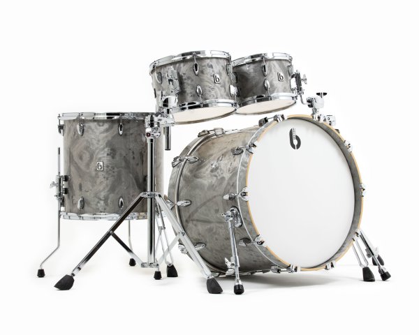 British Drum Co. LEG-22-FS-SS Legend Series Fusion 22 Kit. Sterling Silver (10", 12", 16", 22")
